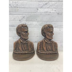Abraham Lincoln Cast Iron Bookends From 1927 Rare Find Detailed